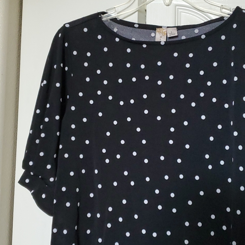 Polka dot short sleeve blouse